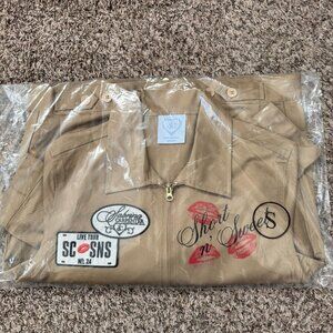 NEW SABRINA CARPENTER SHORT N' SWEET TOUR VIP JACKET  Size Small Brown Khaki